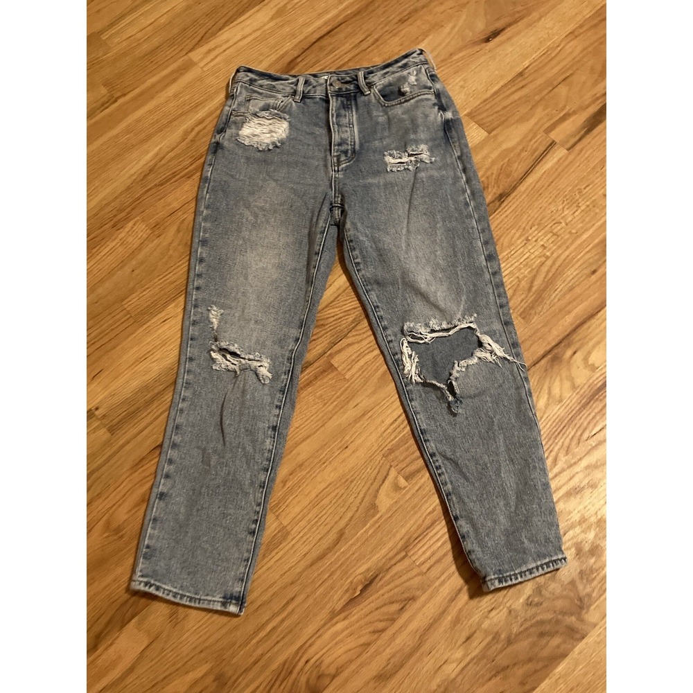 PacSun Mom Jean Light Wash Distressed Ripped Womens Denim Pants Vintage Inspired